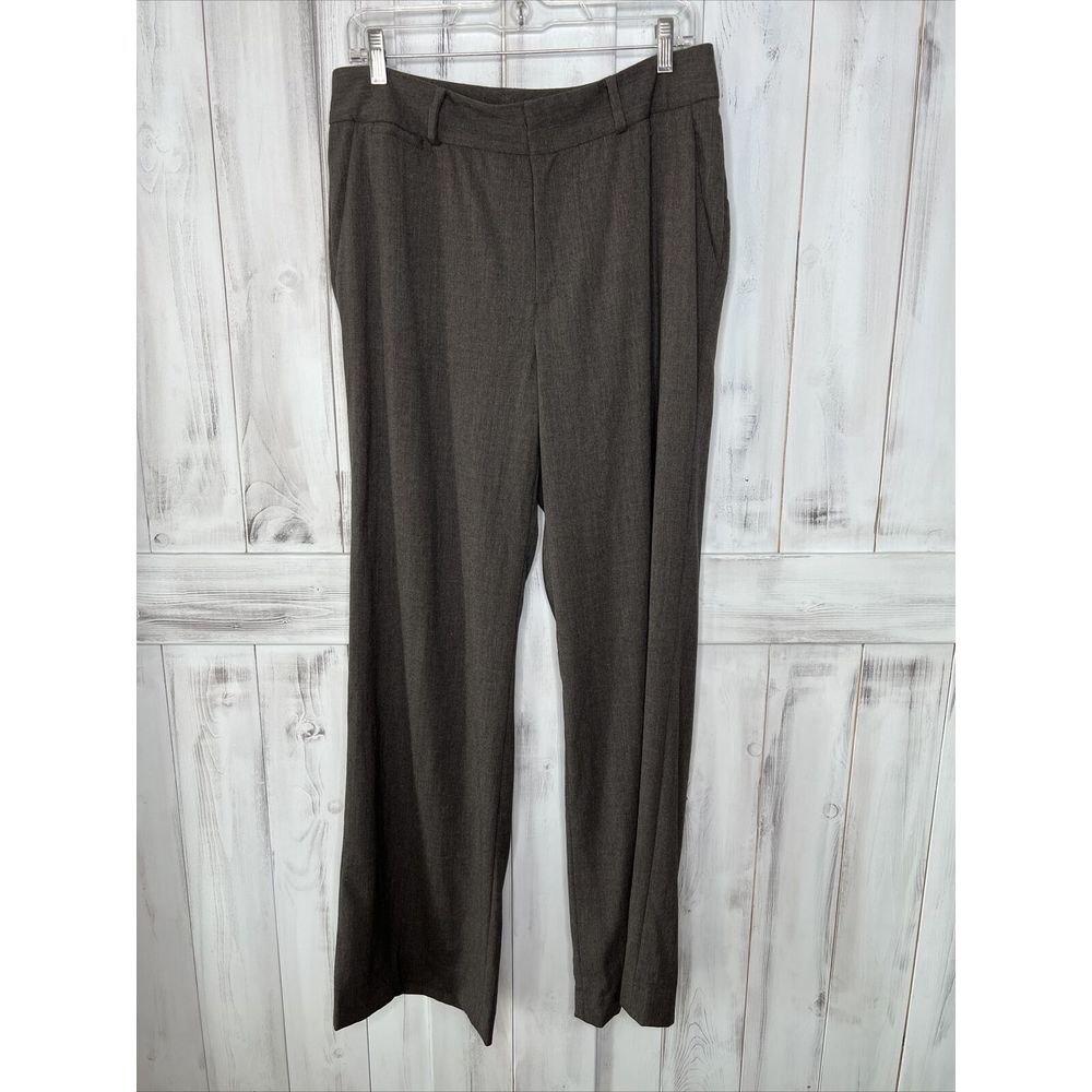 LAUREN Ralph Lauren GRAY‎ WOOL ELASTANE BLEND WORK OFFICE STRAIGHT LEG PANTS 10